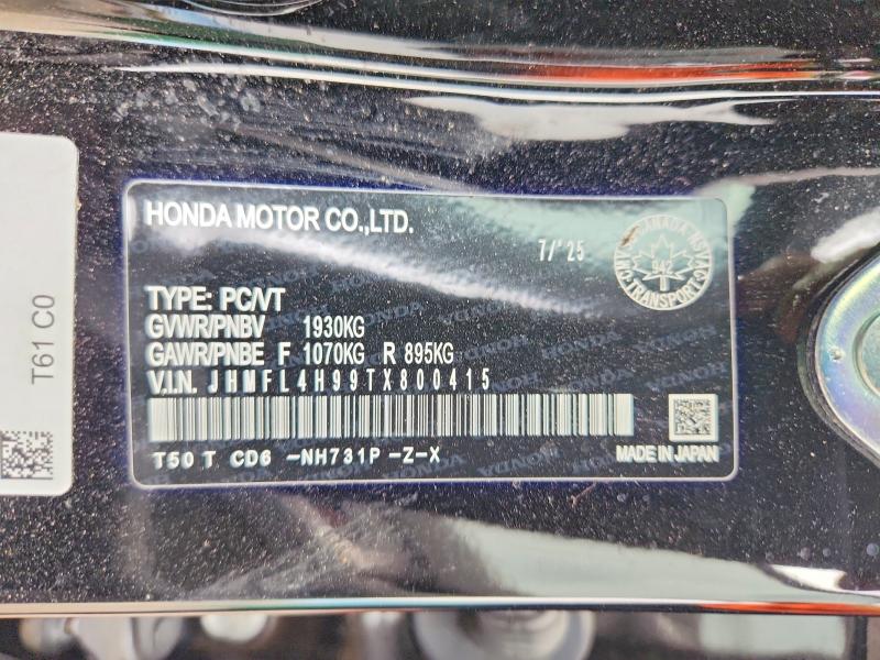 2026 Honda Civic მანქანა იყიდება აუქციონზე, vin: JHMFL4H99TX800415, აუქციონის ნომერი: 70434186