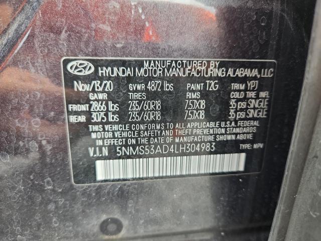 Продаж на аукціоні авто 2020 Hyundai Santa Fe, vin: 5NMS53AD4LH304983, номер лоту: 71349726