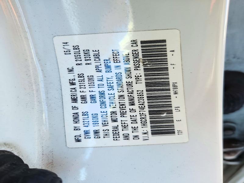 Продаж на аукціоні авто 2014 Honda Accord, vin: 1HGCR2F74EA236852, номер лоту: 72240896