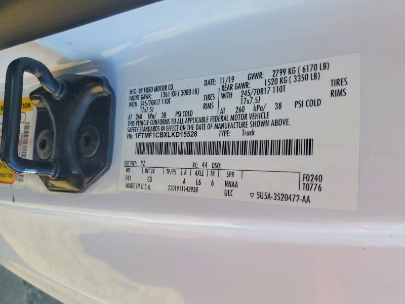 Продаж на аукціоні авто 2020 Ford F150, vin: 1FTMF1CBXLKD15528, номер лоту: 70455226