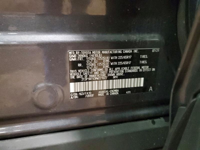 69698656 :رقم المزاد ، 2T3P1RFV3MW221077 vin ، 2021 Toyota Rav4 مزاد بيع