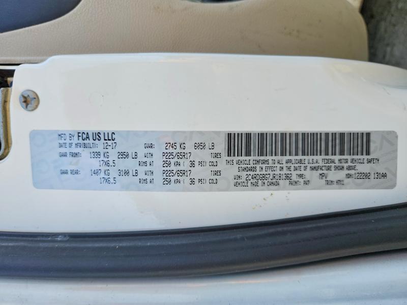 Продажа на аукционе авто 2018 Dodge Grand Caravan, vin: 2C4RDGBG7JR181362, номер лота: 71556766
