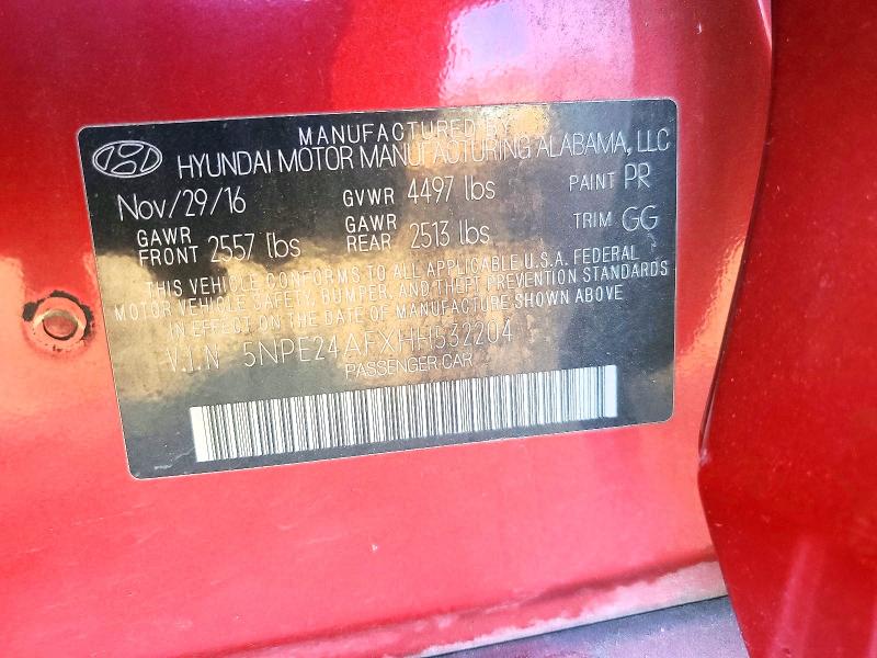 70849666 :رقم المزاد ، 5NPE24AFXHH532204 vin ، 2017 Hyundai Sonata مزاد بيع
