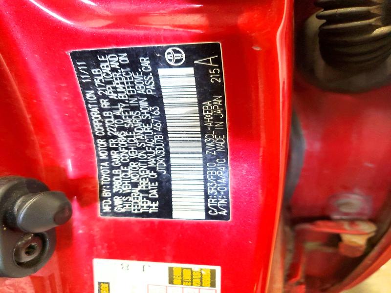 71162946 :رقم المزاد ، JTDKN3DU7B1467163 vin ، 2011 Toyota Prius مزاد بيع
