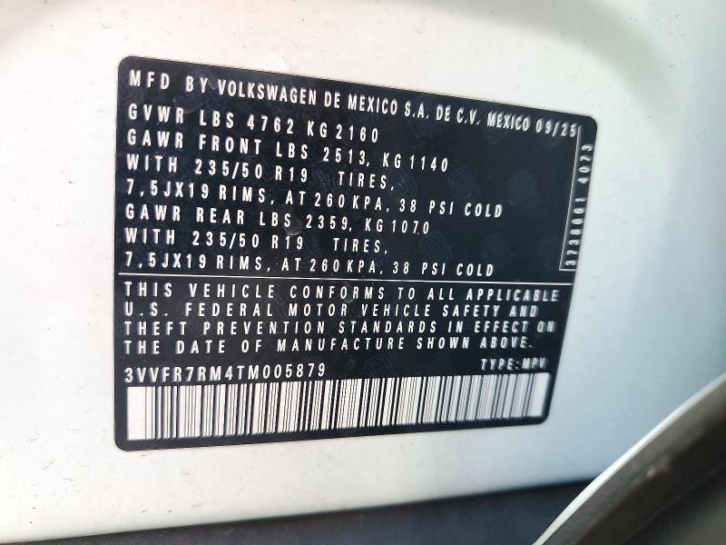 Aukcja sprzedaży 2026 Volkswagen Tiguan, vin: 3VVFR7RM4TM005879, numer aukcji: 72785526