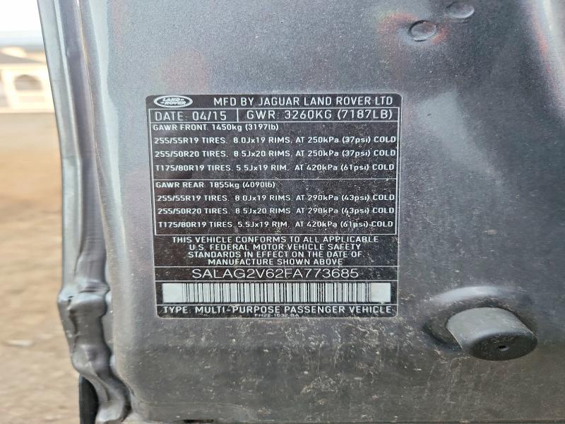 Aukcja sprzedaży 2015 Land Rover Lr4, vin: SALAG2V62FA773685, numer aukcji: 71741866
