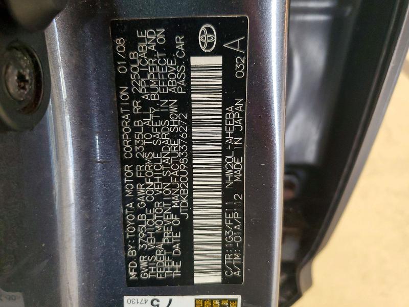Продажа на аукционе авто 2008 Toyota Prius, vin: JTDKB20U983376272, номер лота: 71225906