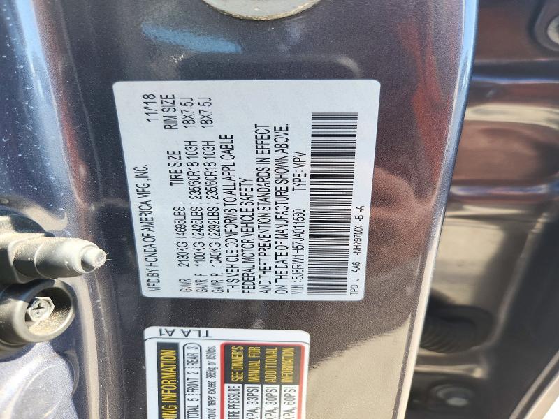 Продажа на аукционе авто 2018 Honda Cr-v, vin: 5J6RW1H57JA011580, номер лота: 72917196