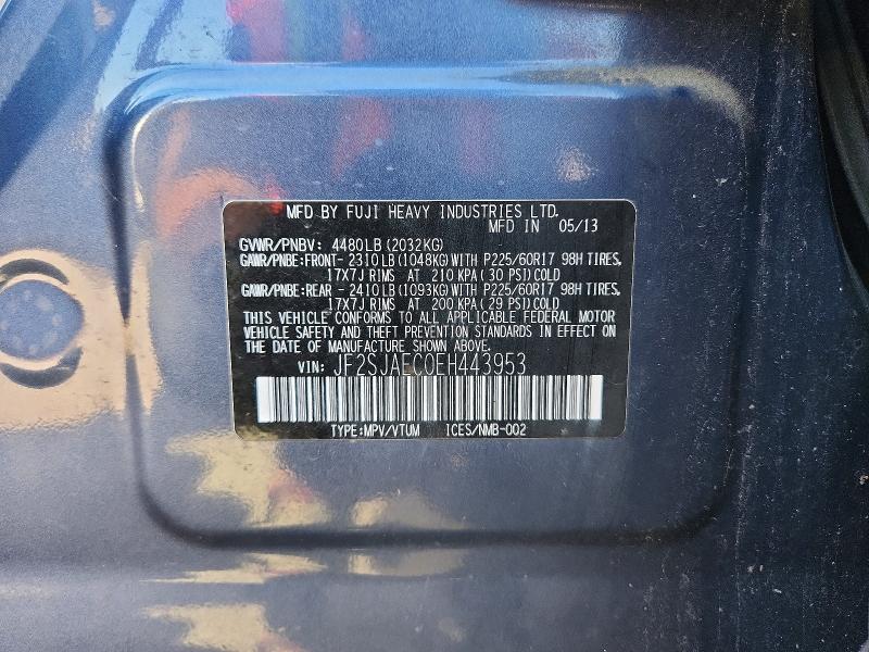Aukcja sprzedaży 2014 Subaru Forester, vin: JF2SJAEC0EH443953, numer aukcji: 71287826