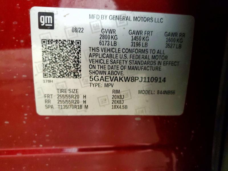 71234846 :رقم المزاد ، 5GAEVAKW8PJ110914 vin ، 2023 Buick Enclave مزاد بيع