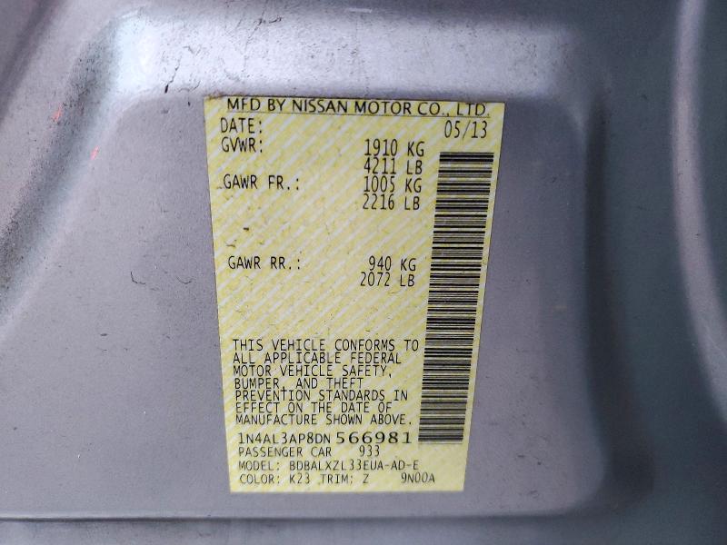 Aukcja sprzedaży 2013 Nissan Altima, vin: 1N4AL3AP8DN566981, numer aukcji: 72638326