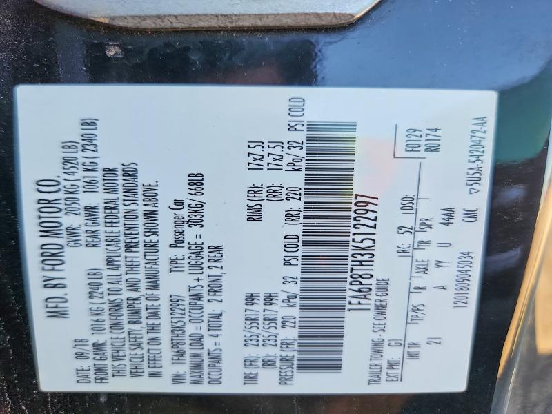 Продажа на аукционе авто 2019 Ford Mustang, vin: 1FA6P8TH3K5122997, номер лота: 71464416