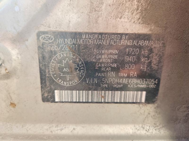 Продаж на аукціоні авто 2011 Hyundai Elantra, vin: 5NPDH4AE6BH037054, номер лоту: 71389526