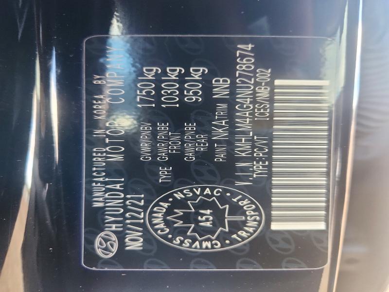 70105146 :رقم المزاد ، KMHLM4AG4NU278674 vin ، 2022 Hyundai Elantra مزاد بيع