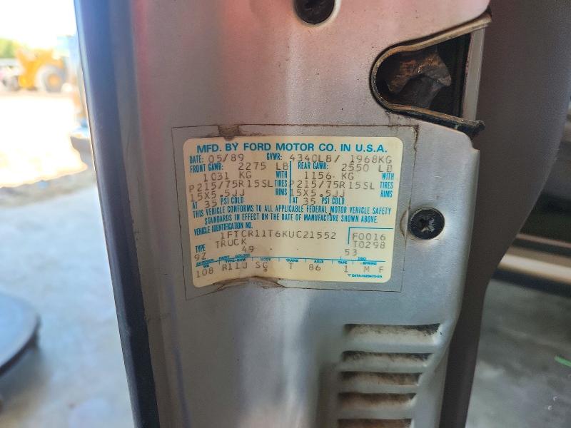 Продажа на аукционе авто 1989 Ford Ranger, vin: 1FTCR11T6KUC21552, номер лота: 71497776