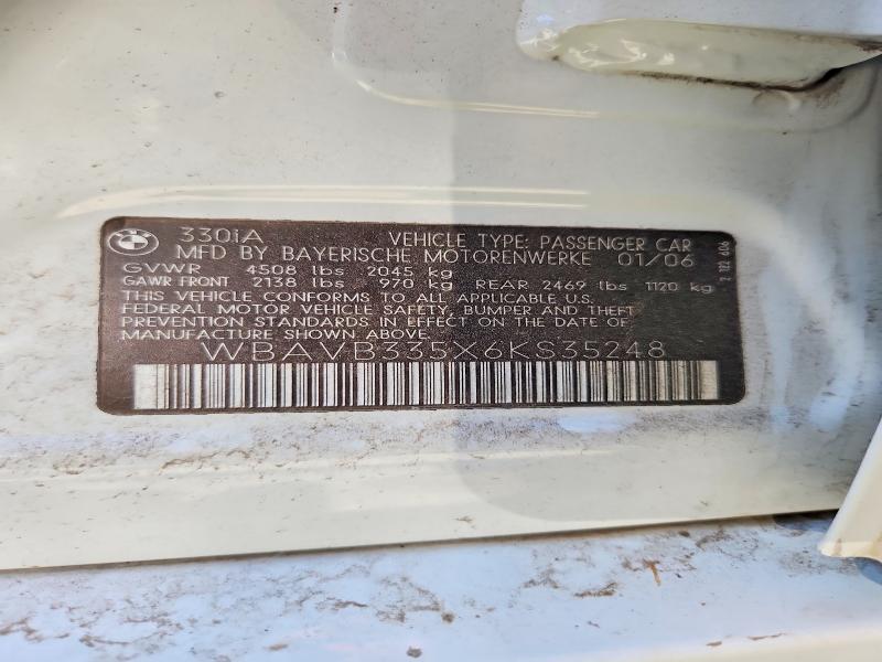 Auction sale of the 2006 Bmw 330, vin: WBAVB335X6KS35248, lot number: 71512156