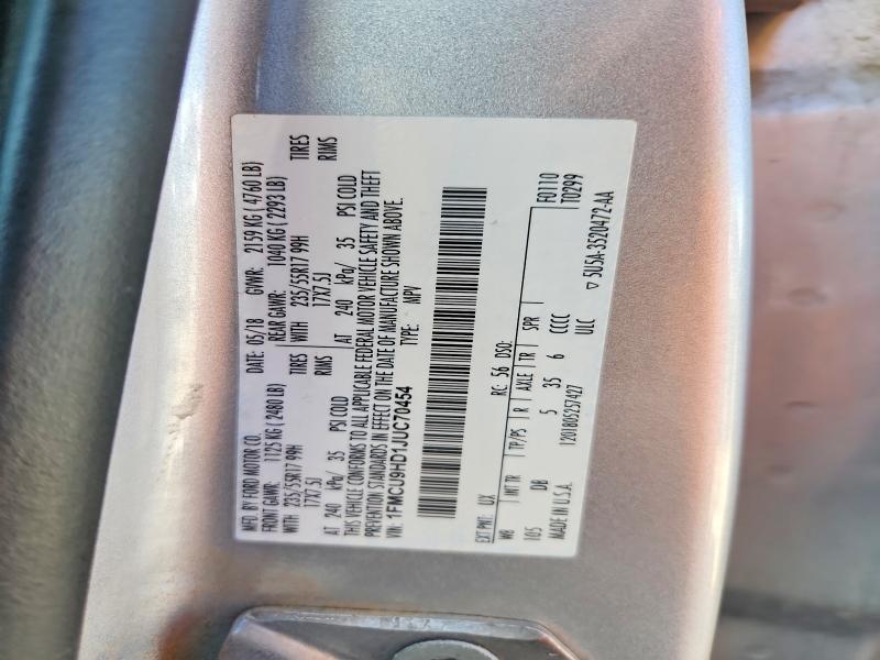 2018 Ford Escape მანქანა იყიდება აუქციონზე, vin: 1FMCU9HD1JUC70454, აუქციონის ნომერი: 68011156