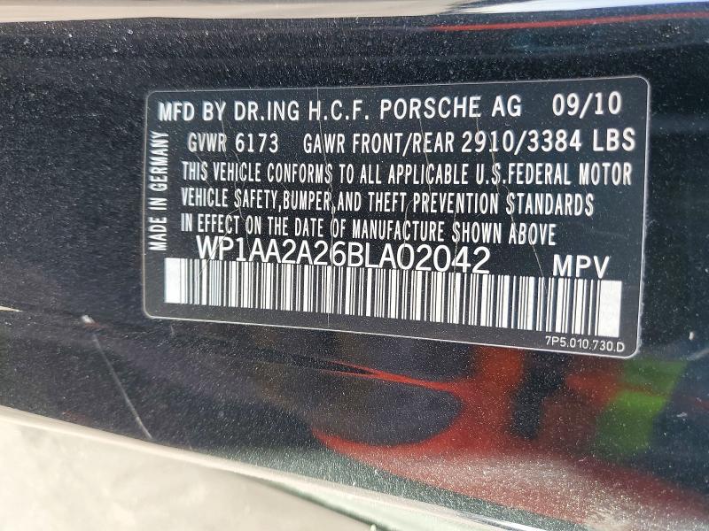 Продаж на аукціоні авто 2011 Porsche Cayenne, vin: WP1AA2A26BLA02042, номер лоту: 71503976