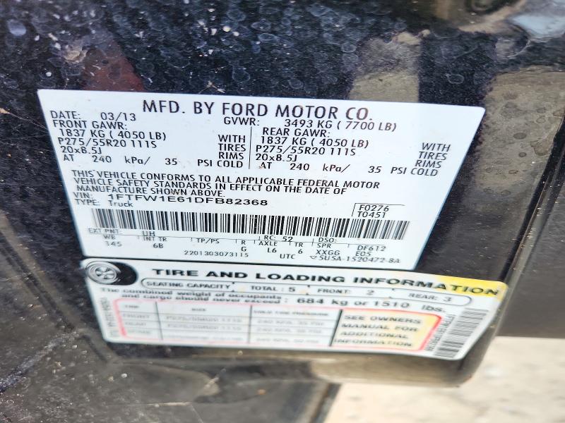 Aukcja sprzedaży 2013 Ford F150, vin: 1FTFW1E61DFB82368, numer aukcji: 73118596
