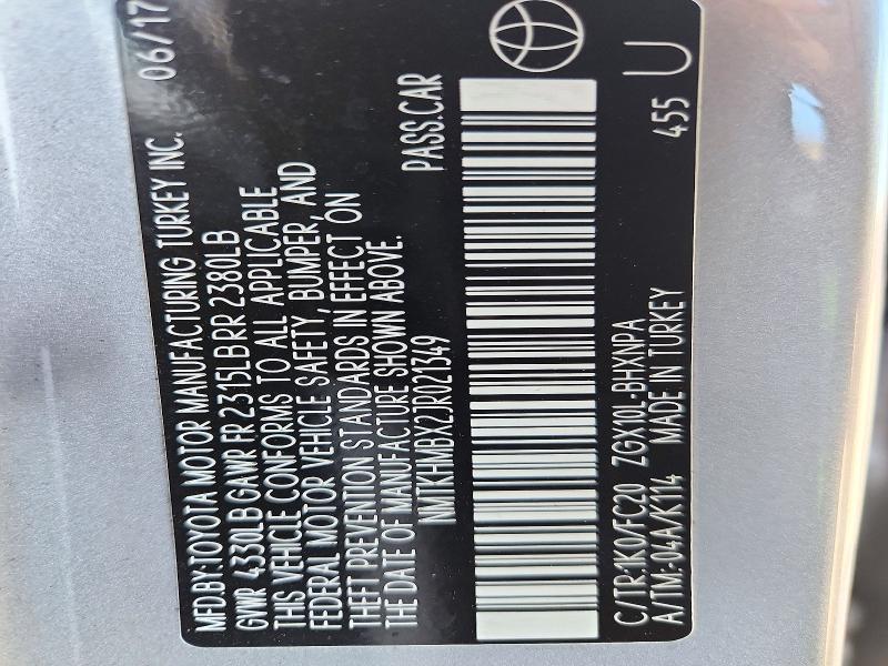 Продажа на аукционе авто 2018 Toyota C-hr, vin: NMTKHMBX2JR021349, номер лота: 69448946