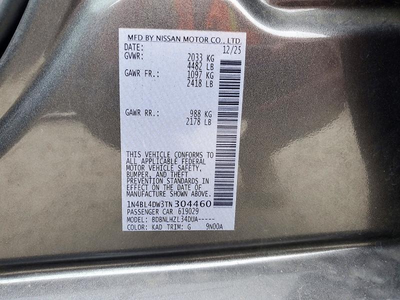 Auction sale of the 2026 Nissan Altima, vin: 1N4BL4DW3TN304460, lot number: 71932526