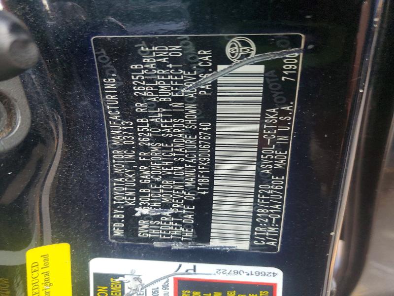 Aukcja sprzedaży 2013 Toyota Camry, vin: 4T1BF1FK9DU676740, numer aukcji: 69463746