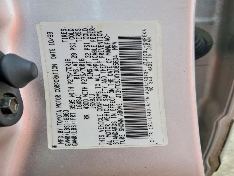 70252066 :رقم المزاد ، JT3HT05JXY0085604 vin ، 2000 Toyota Land Cruiser مزاد بيع