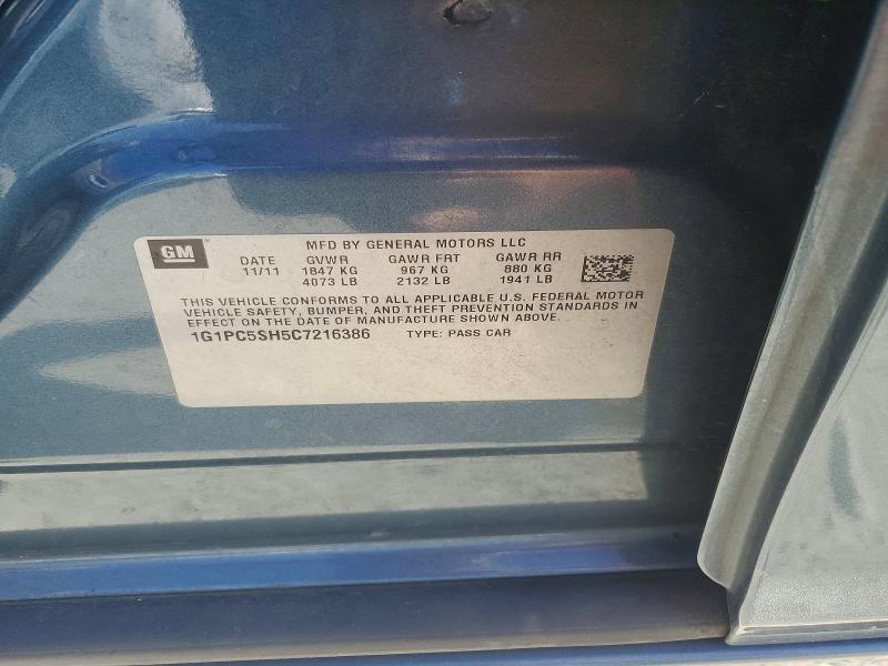 Продаж на аукціоні авто 2012 Chevrolet Cruze, vin: 1G1PC5SH5C7216386, номер лоту: 71381246