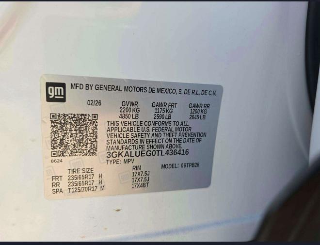 73237756 :رقم المزاد ، 3GKALUEG0TL436416 vin ، 2026 Gmc Terrain مزاد بيع