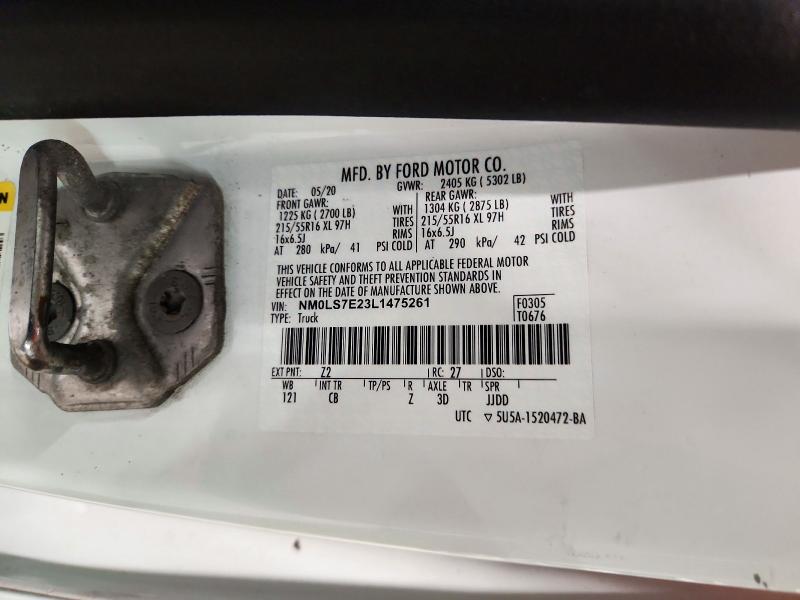 69349786 :رقم المزاد ، NM0LS7E23L1475261 vin ، 2020 Ford Transit Connect مزاد بيع