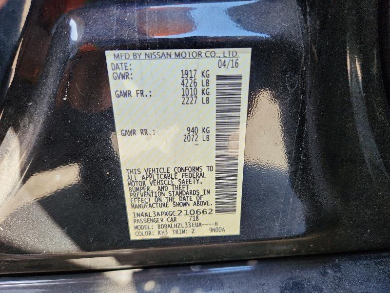 Продажа на аукционе авто 2016 Nissan Altima, vin: 1N4AL3APXGC210662, номер лота: 71434936