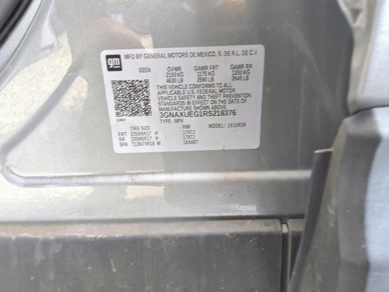 Aukcja sprzedaży 2024 Chevrolet Equinox, vin: 3GNAXUEG1RS218376, numer aukcji: 71490976