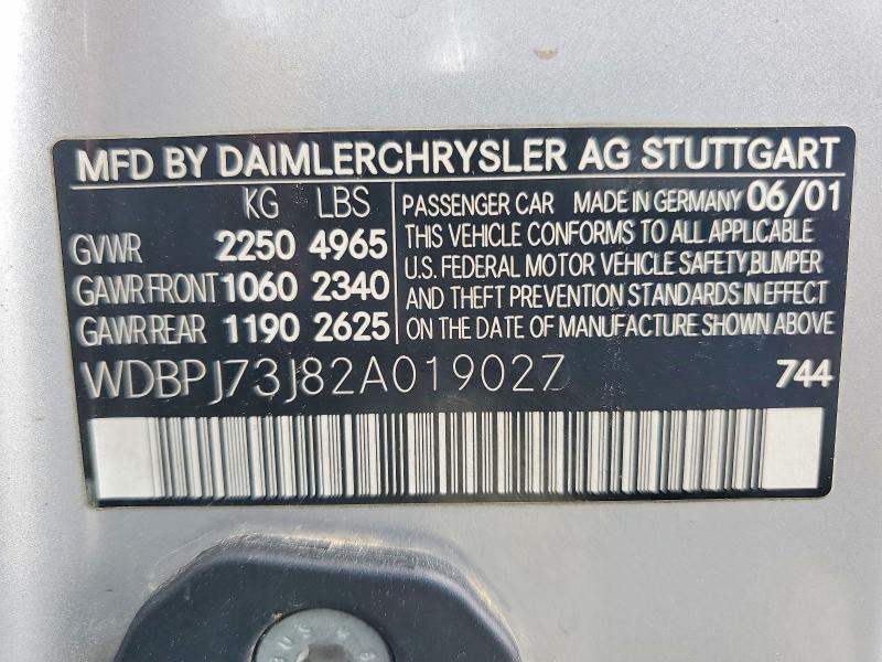 Продаж на аукціоні авто 2002 Mercedes-benz Cl, vin: WDBPJ73J82A019027, номер лоту: 70922866