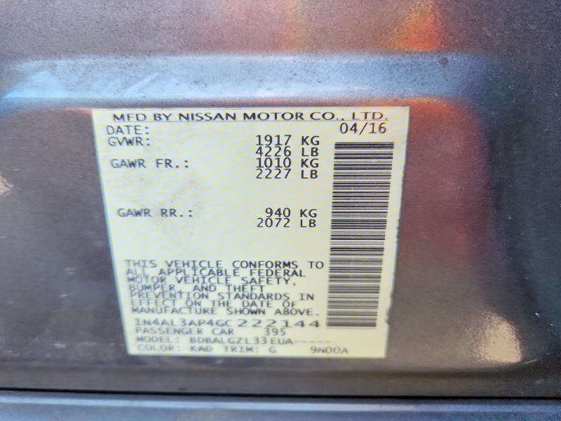 Продаж на аукціоні авто 2016 Nissan Altima, vin: 1N4AL3AP4GC222144, номер лоту: 71613526