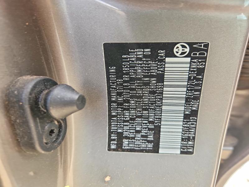 71177886 :رقم المزاد ، 5YFBURHE0KP871698 vin ، 2019 Toyota Corolla مزاد بيع