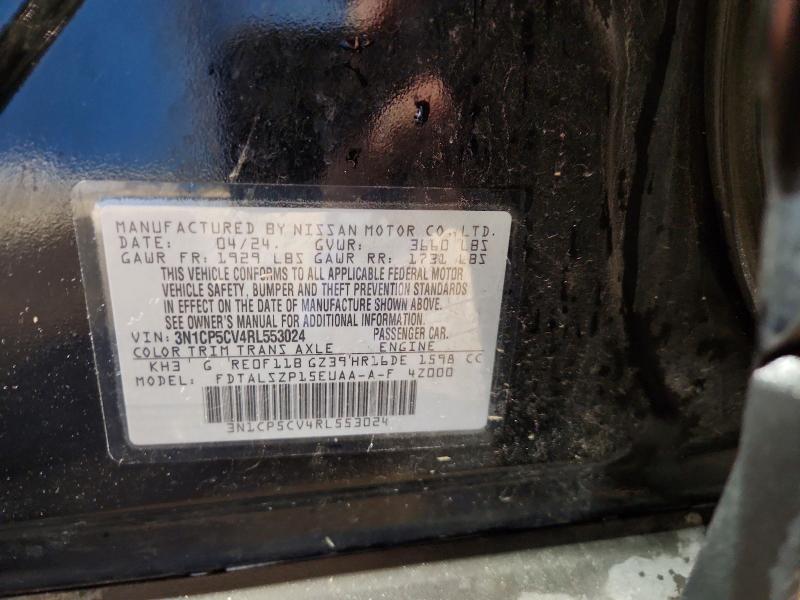 2024 Nissan Kicks მანქანა იყიდება აუქციონზე, vin: 3N1CP5CV4RL553024, აუქციონის ნომერი: 72439736