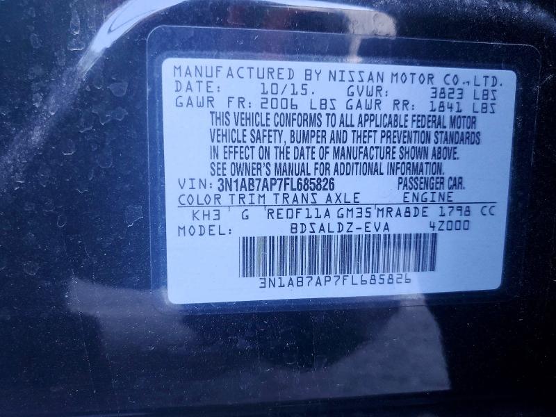 Продажа на аукционе авто 2015 Nissan Sentra, vin: 3N1AB7AP7FL685826, номер лота: 72158516