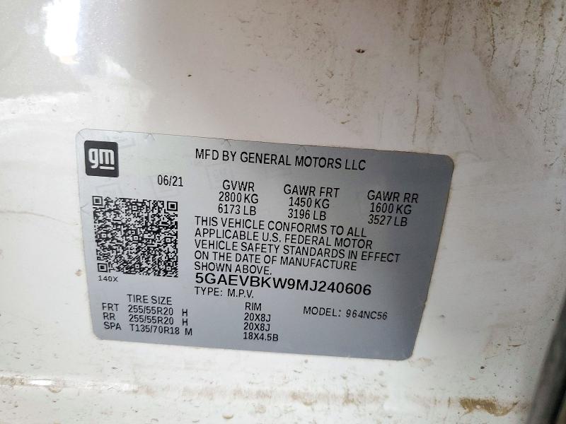 Продажа на аукционе авто 2021 Buick Enclave, vin: 5GAEVBKW9MJ240606, номер лота: 72199076