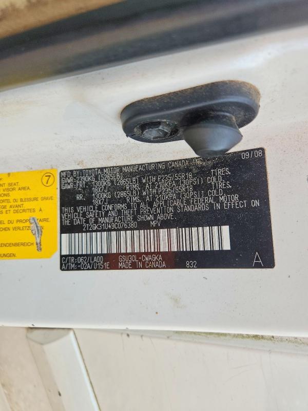 Aukcja sprzedaży 2009 Lexus Rx, vin: 2T2GK31U49C076380, numer aukcji: 71894416