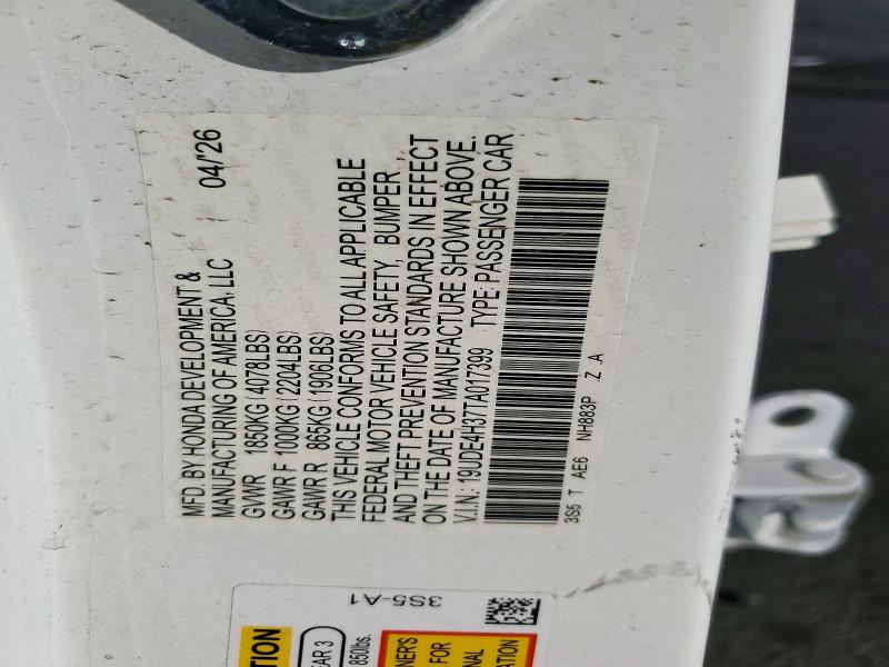 2026 Acura Integra მანქანა იყიდება აუქციონზე, vin: 19UDE4H37TA017399, აუქციონის ნომერი: 72027076