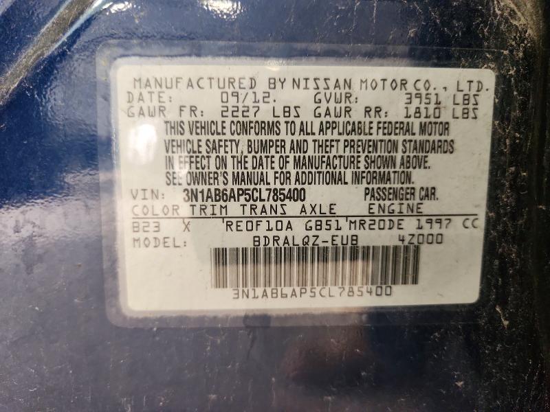 71926296 :رقم المزاد ، 3N1AB6AP5CL785400 vin ، 2012 Nissan Sentra مزاد بيع