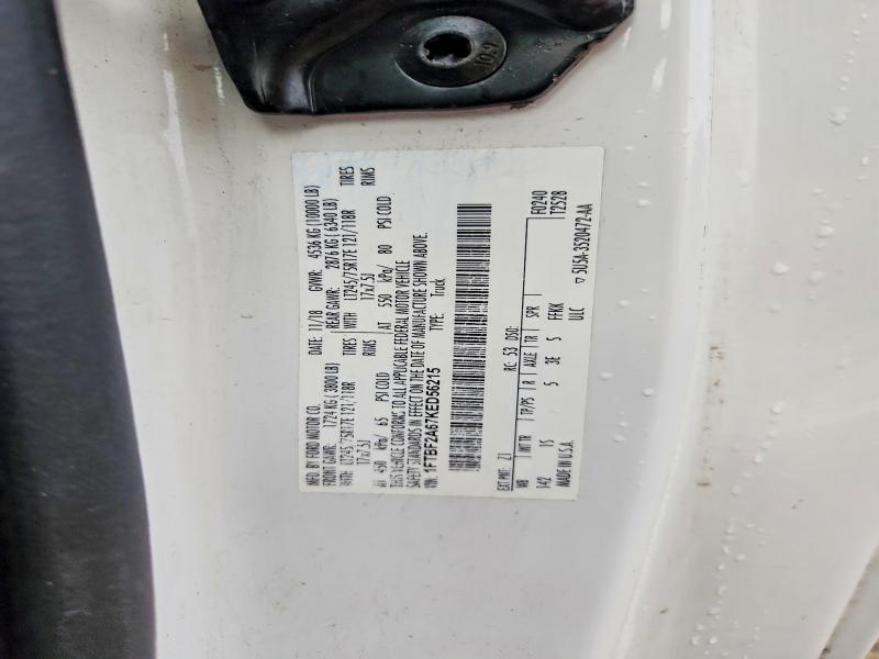 2019 Ford F250 მანქანა იყიდება აუქციონზე, vin: 1FTBF2A67KED56215, აუქციონის ნომერი: 59411696