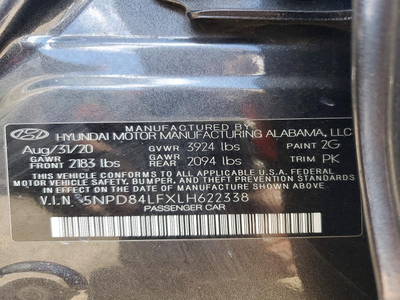 Aukcja sprzedaży 2020 Hyundai Elantra, vin: 5NPD84LFXLH622338, numer aukcji: 72376636