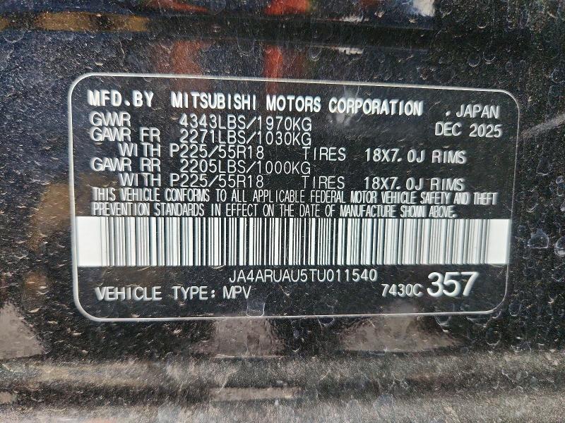 Aukcja sprzedaży 2026 Mitsubishi Outlander Sport, vin: JA4ARUAU5TU011540, numer aukcji: 73598266