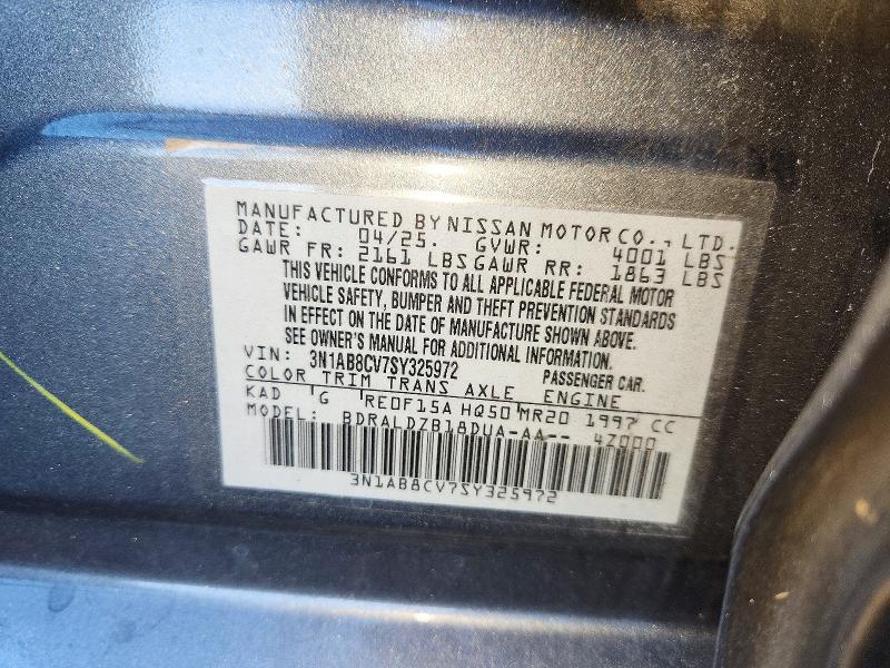 Aukcja sprzedaży 2025 Nissan Sentra, vin: 3N1AB8CV7SY325972, numer aukcji: 72311786