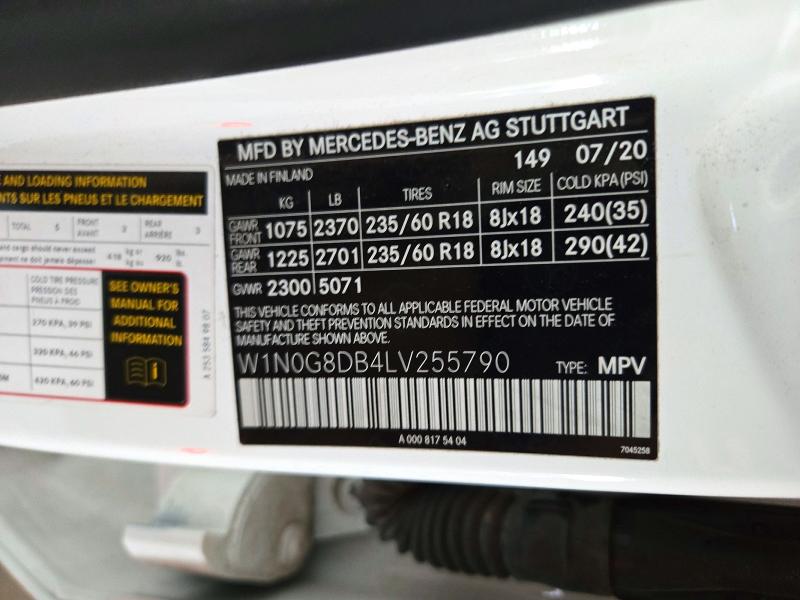 Продажа на аукционе авто 2020 Mercedes-benz Glc, vin: W1N0G8DB4LV255790, номер лота: 72008006