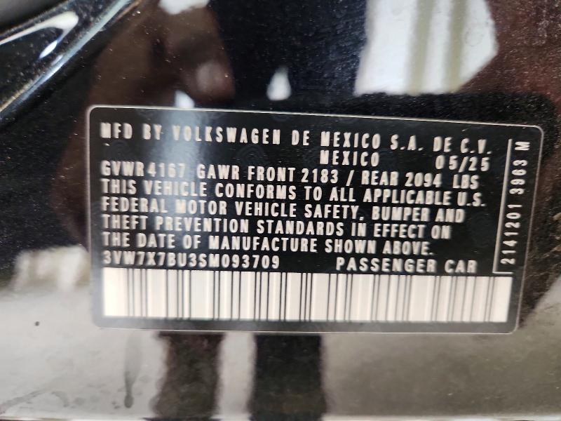 Продаж на аукціоні авто 2025 Volkswagen Jetta, vin: 3VW7X7BU3SM093709, номер лоту: 71650946