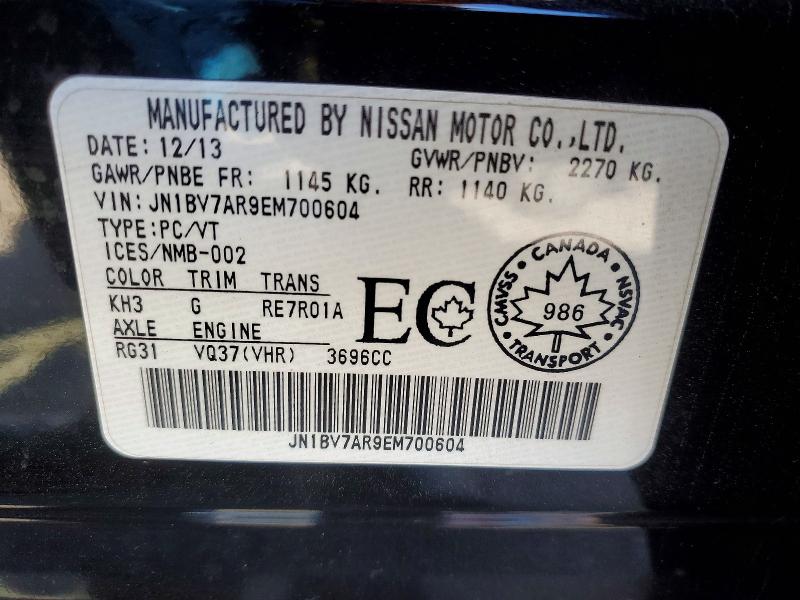 Продажа на аукционе авто 2014 Infiniti Q50, vin: JN1BV7AR9EM700604, номер лота: 70635416