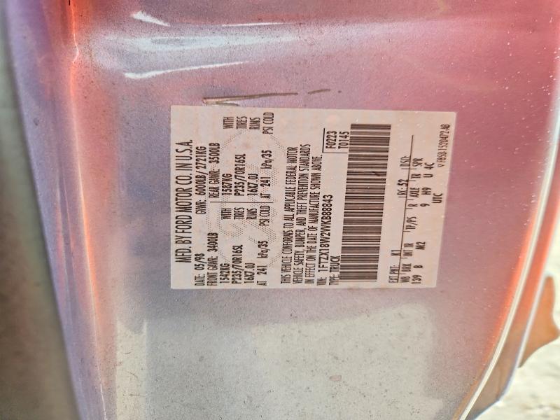 1998 Ford F150 მანქანა იყიდება აუქციონზე, vin: 1FTZX18W2WKB88843, აუქციონის ნომერი: 71374056