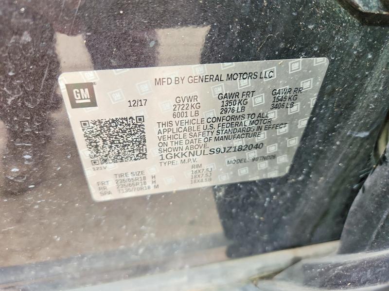 Aukcja sprzedaży 2018 Gmc Acadia, vin: 1GKKNULS9JZ182040, numer aukcji: 71732976